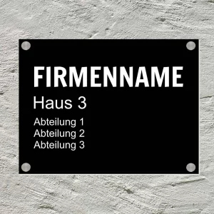 Türschild Aluminium individuell gestalten 15x20 cm inkl. Befestigungsmaterial 15x20 cm | schwarz