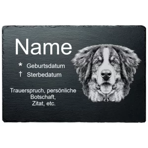 Gedenktafel Hund Berner Sennenhund 20x30 cm | schwarz
