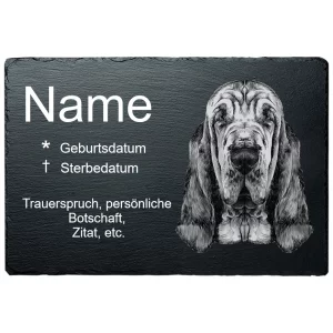 Gedenktafel Hund Bluthund 20x30 cm | schwarz