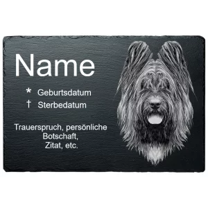 Gedenktafel Hund Briard 20x30 cm | schwarz