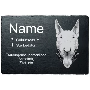 Gedenktafel Hund Bullterrier 20x30 cm | schwarz