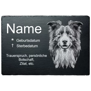 Gedenktafel Hund Collie 20x30 cm | schwarz