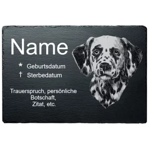 Gedenktafel Hund Dalmatiner 20x30 cm | schwarz