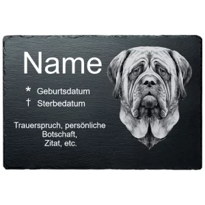 Gedenktafel Hund Mastiff 20x30 cm | schwarz
