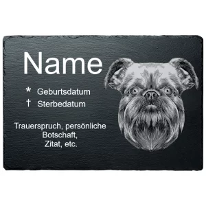 Gedenktafel Hund Zwerggriffon 20x30 cm | schwarz