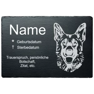 Gedenktafel Hund Schäferhund 20x30 cm | schwarz