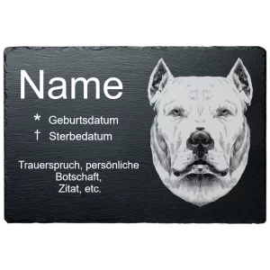 Gedenktafel Hund Argentinische Dogge 20x30 cm | schwarz