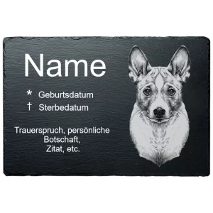 Gedenktafel Hund Besanji 20x30 cm | schwarz