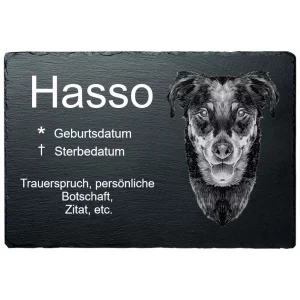Gedenktafel Hund Beauceron 20x30 cm | schwarz
