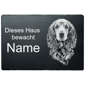 Schiefertafel Hund - Cocker Spaniel 20x30 cm | schwarz