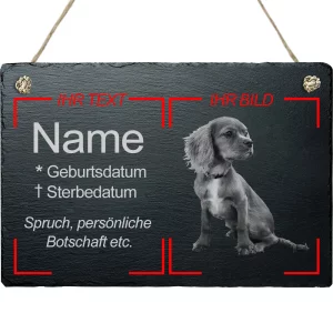 Schiefertafel mit Hund und Kordel 20x30 cm 20x30 cm | schwarz