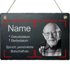 Schiefertafel mit Kordel zum selbst gestalten 20x30 cm 20x30 cm | schwarz