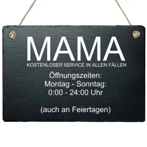 Schiefertafel Mama Servicezeiten 20x30 cm 20x30 cm | schwarz