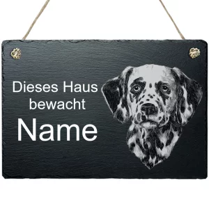 Schiefertafel Hund - mit Kordel Dalmatiner 20x30 cm | schwarz