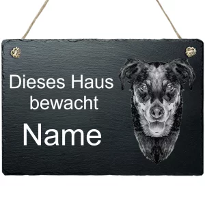Schiefertafel Hund - mit Kordel Beauceron 20x30 cm | schwarz