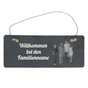 Türschild Familie mit eigenem Bild 10x25 cm 10x25 cm | schwarz