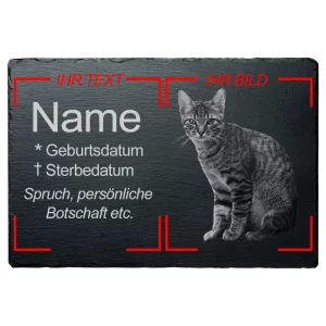 Haustier Schiefertafel Katze mit eigenem Bild 30x40 cm 30x40 cm | schwarz