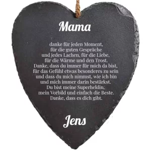 Schieferherz Mama 23x27 cm 27x23 cm | schwarz