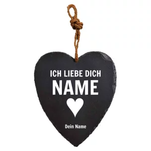 Schieferherz Ich liebe Dich 23x27 cm 27x23 cm | schwarz