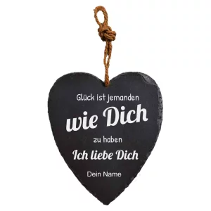 Schieferherz Liebe 23x27 cm 27x23 cm | schwarz