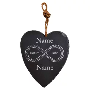 Schieferherz Unendlich 23x27 cm 27x23 cm | schwarz