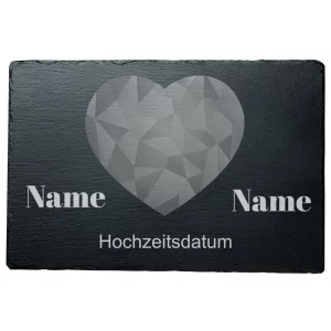 Schiefertafel Herz abstrakt 23x27 cm 27x23 cm | schwarz