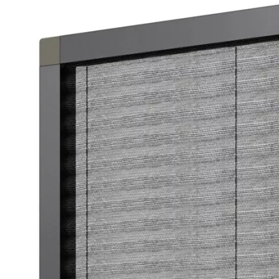 Fliegengitter Plissee für Fenster Tiefschwarz RAL 9005 | quer