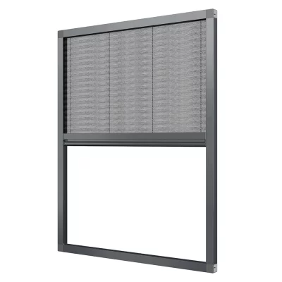 Fliegengitter Plissee für Fenster Anthrazit RAL 7016 | quer