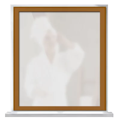 Secret-Fenster Ockerbraun RAL 8001 | Milchglas