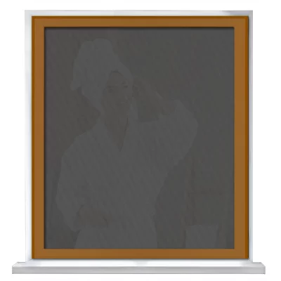 Secret-Fenster Ockerbraun RAL 8001 | Stoff, schwarz