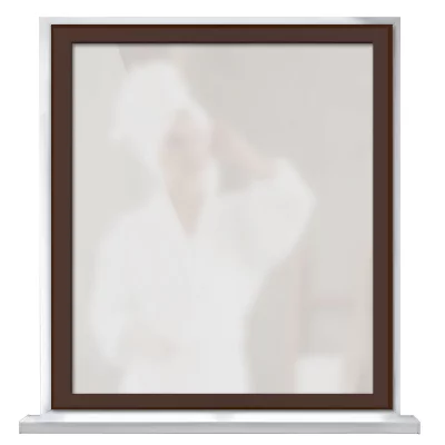 Secret-Fenster Schokobraun RAL 8017 | Milchglas