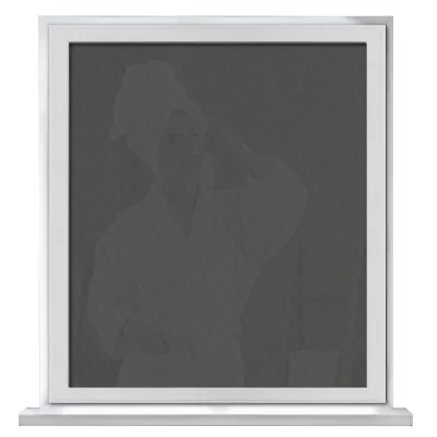 Secret-Fenster Weiß RAL 9016 | Stoff, schwarz