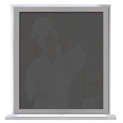 Secret-Fenster Silber eloxiert EV1 | Stoff, schwarz