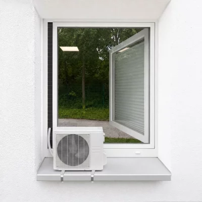 Klimafenster für mobile Split-Klimaanlagen Anthrazitgrau RAL 7016 | Acrylglas