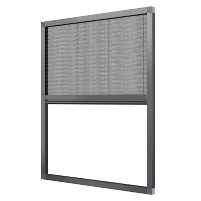 Fliegengitter Plissee für Fenster Anthrazit RAL 7016 | quer