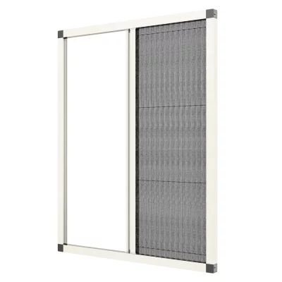 Fliegengitter Plissee für Fenster Reinweiß RAL 9010 | quer
