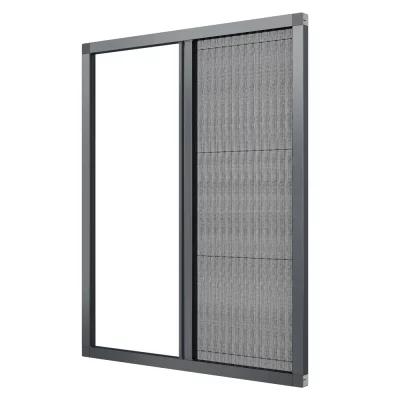 Fliegengitter Plissee für Fenster Anthrazit RAL 7016 | senkrecht