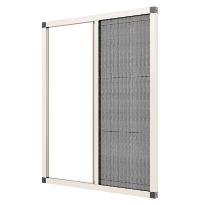 Fliegengitter Plissee für Fenster Cremeweiß RAL 9001 | senkrecht