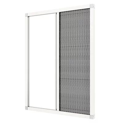 Fliegengitter Plissee für Fenster Verkehrsweiß RAL 9016 | senkrecht