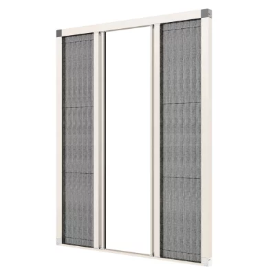 Fliegengitter Plissee für Türen Cremeweiß RAL 9001