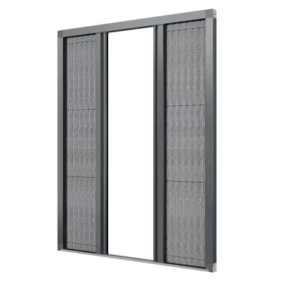 Fliegengitter Plissee für Doppeltüren Anthrazit RAL 7016