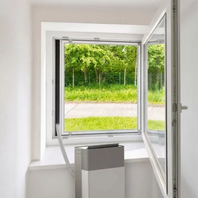 Klimafenster für mobile Split-Klimaanlagen Anthrazitgrau RAL 7016 | Acrylglas