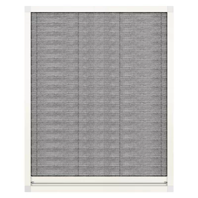 Fliegengitter Plissee für Fenster Reinweiß RAL 9010 | senkrecht