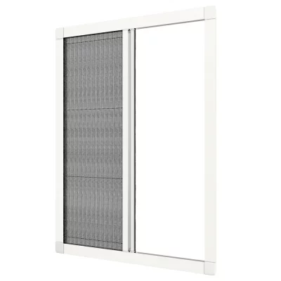 Fliegengitter Klick-Plissee für Fenster Verkehrsweiß RAL 9016 | quer | außen