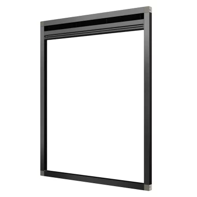 Fliegengitter Plissee für Fenster Tiefschwarz RAL 9005 | quer