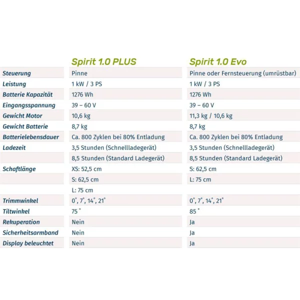 Spirit 1.0 EVO Pinne Kurzschaft (inkl. Batterie/Ladegerät/Pinne) Kurzschaft | inkl Batterie / inkl. Ladegerät / Pinne