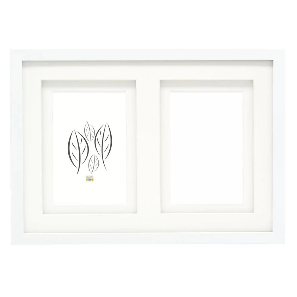 Deknudt Frames Cornice Portafoto In Legno Rovere Con Passepartout Per 2 Foto 10x15 Cm - Dimensioni 18x39,5 Cm, Colore Chiaro, Modello S66KD2