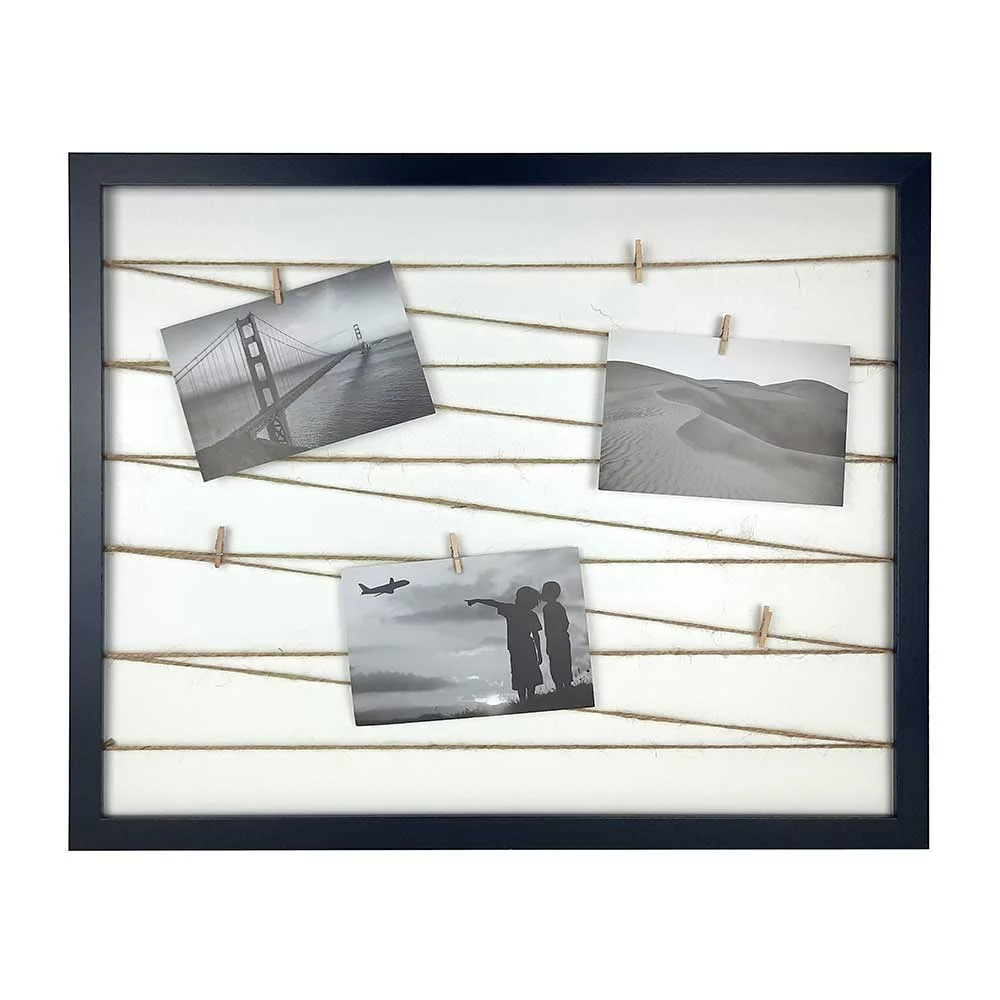 Frames Factory Galerierahmen Hekla (MDF) mit Kordel (inkl. 10 Klammern) 40x50 cm Schwarz