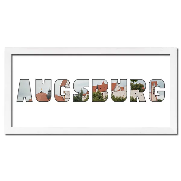 McCut Regiorahmen "Augsburg" mit Passepartout 25x50 cm Weiss