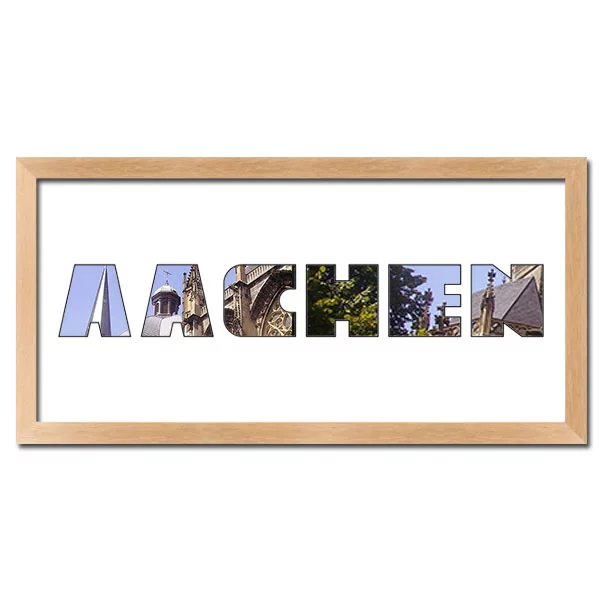 McCut Regiorahmen "Aachen" mit Passepartout 25x50 cm Natur